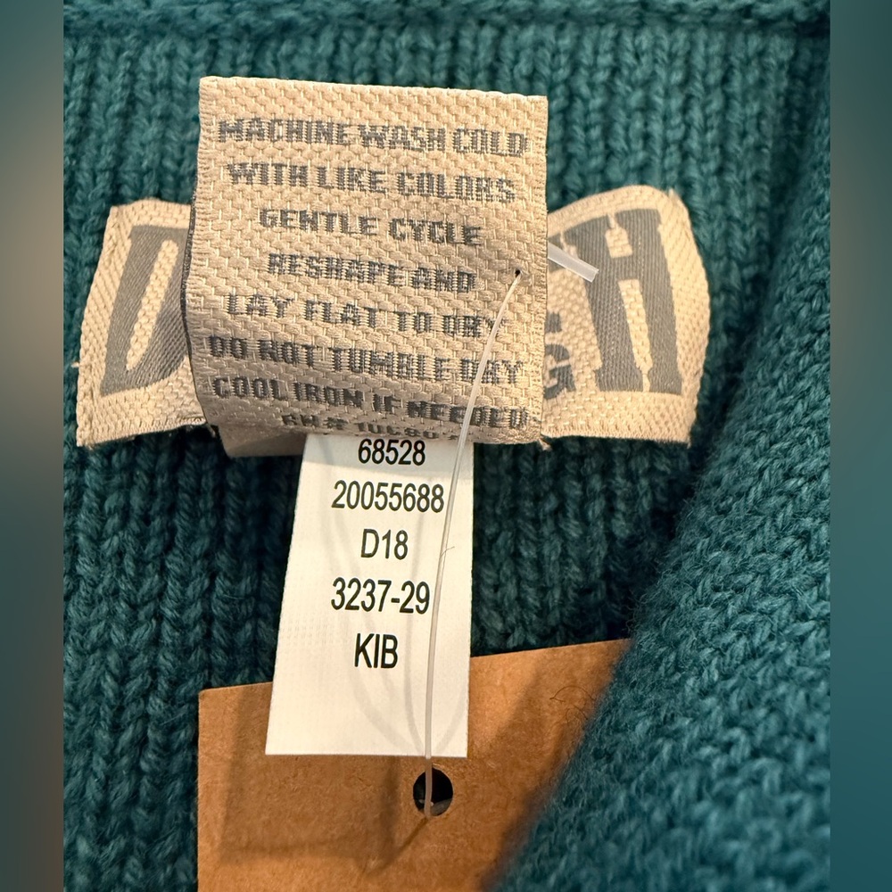 NWT Duluth Trading Shawl Collar Sweater 2XL Blue Green Cotton Wool Brigadier - Picture 4 of 9